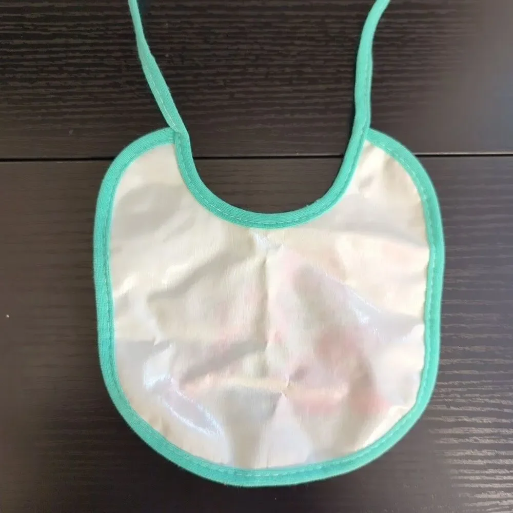 Vintage 95' Baby Bib‎ Cat/Bear Reading Tie Closure Baby OS